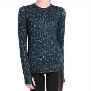 LOLE Green Lens Flare Engaging Long Sleeve Workout Yoga Running Top Medium